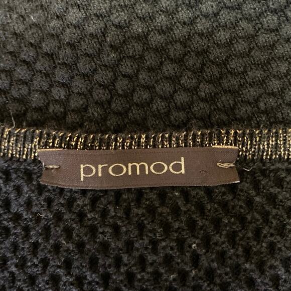 Promod Blue Waffle Knit Rib Trim Crewneck 3/4 Sleeve Career Office Shift Dress M - Picture 4 of 6